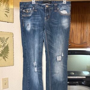 American Rag Distressed Blue Boot Cut Jeans